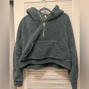 Lululemon Scuba Oversized Half-Zip Fleece Hoodie Dark Forest